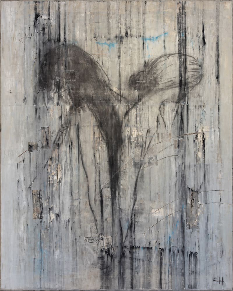 This is the past, Acrylic/Charcoal/Texture, Hersée Carine