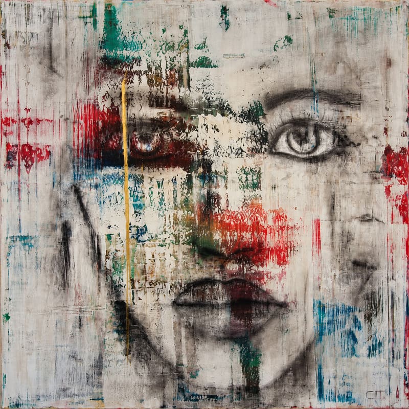 She Who Sees, Acrylic/Charcoal, Hersée Carine