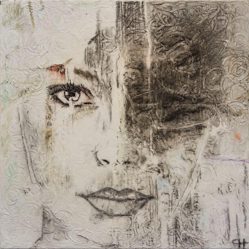 Veil Of Silence, Charcoal/Pastel, Hersée Carine