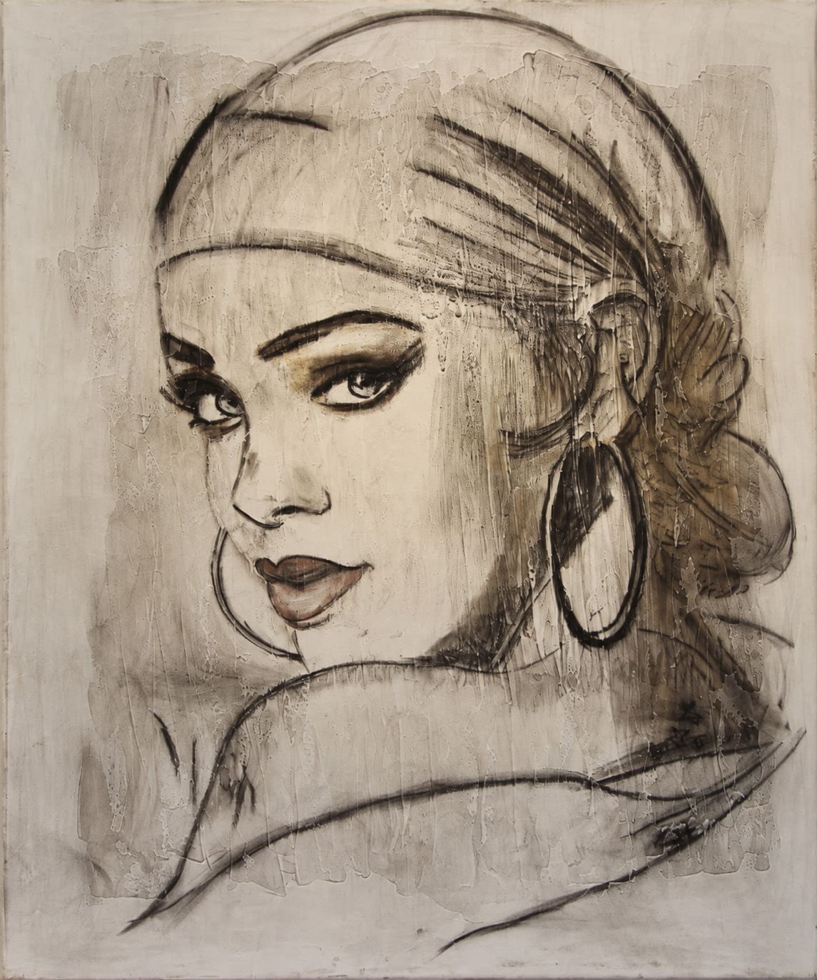 The Backward Glance, Charcoal, Hersée Carine