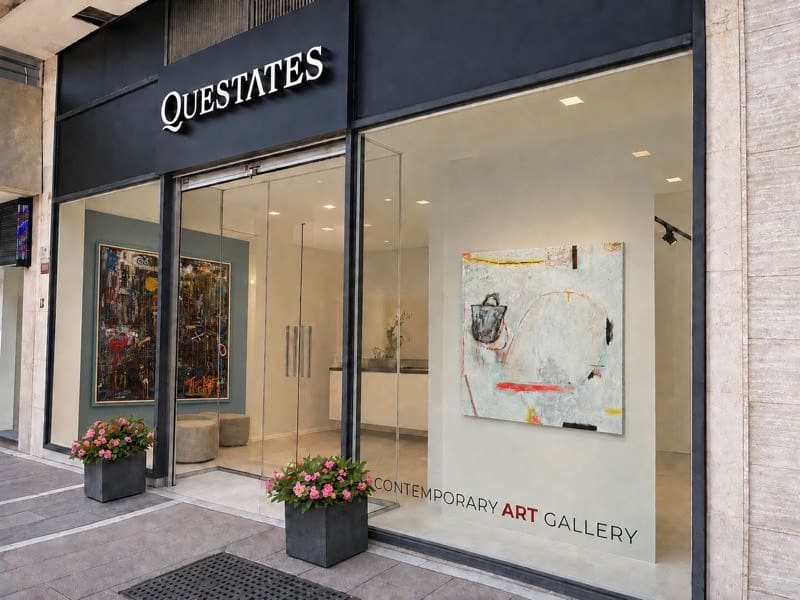 The gallery on its street in Puerto Banús